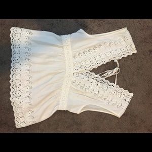 lace embroidered shirt
